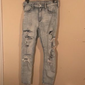 American eagle distressed low rised jeans